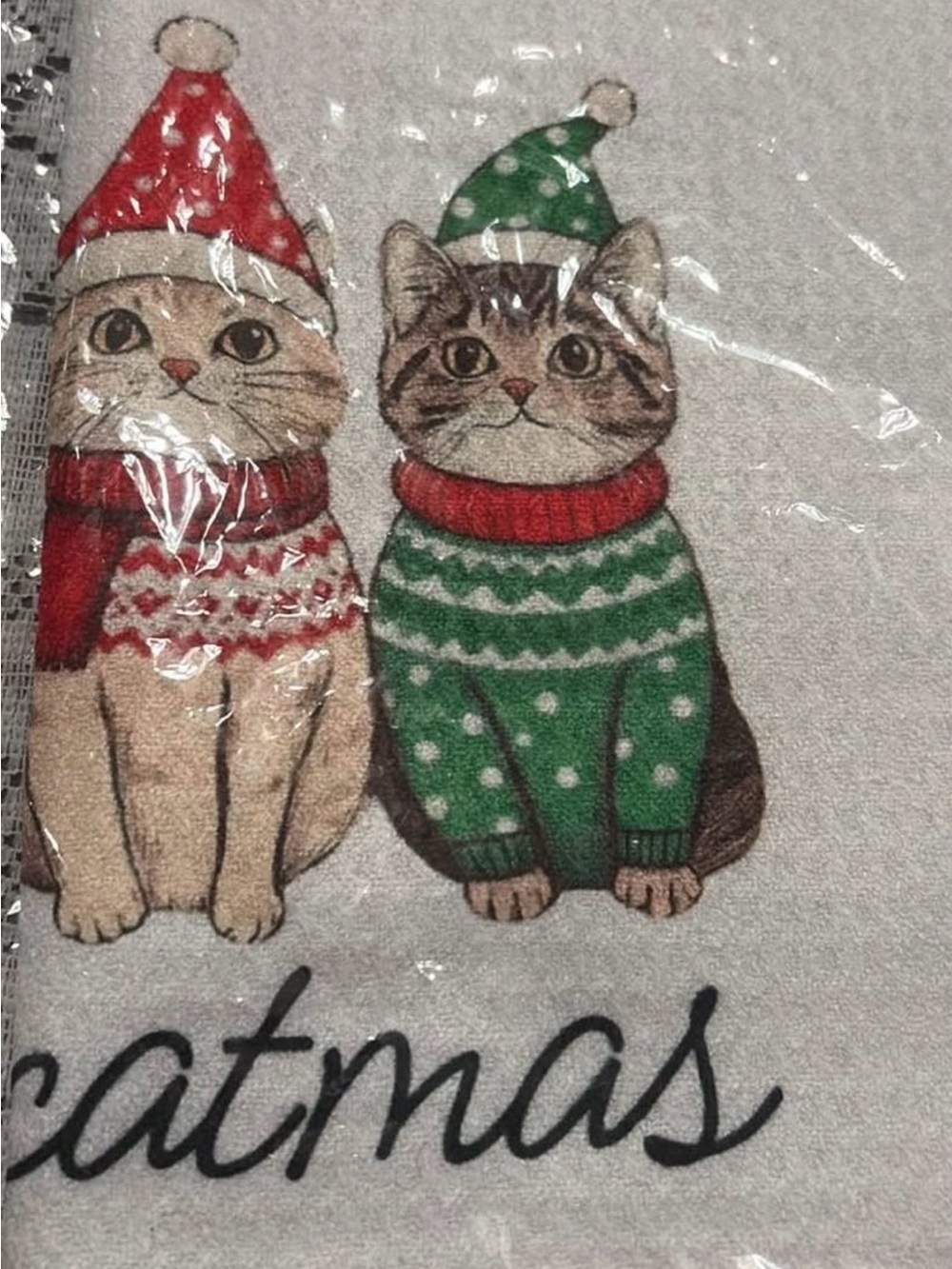 New! Meowy Catmas kitchen towel - Picture 2 of 2